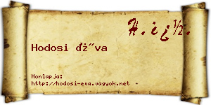 Hodosi Éva névjegykártya